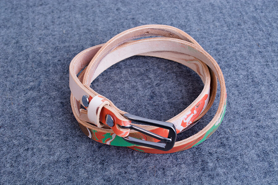 Genuine Leather Marble Belt 