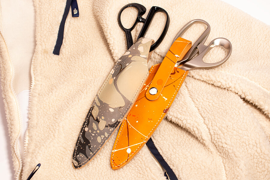 Genuine Leather Marble  Tailor Scissors Case 