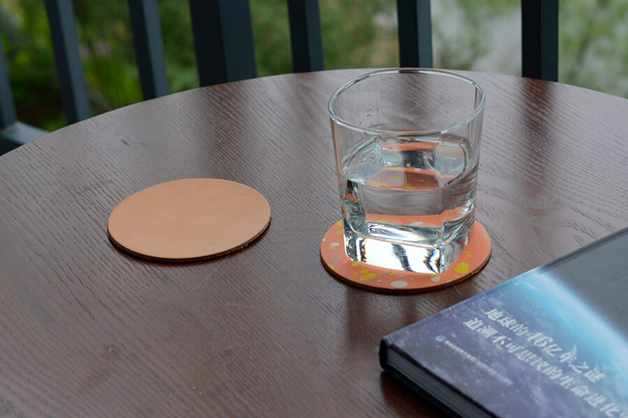 Genuine Leather Marble Coaster 